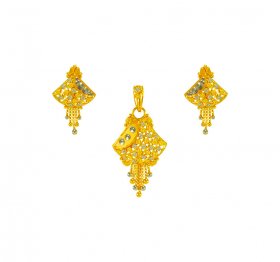 22kt Gold Two Tone  Pendant  Set