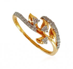 Fancy Gold 18K Diamond Ring  ( Diamond Rings (Ladies) )