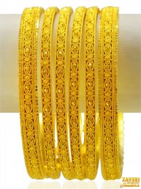 22K Gold Bangles Set of 6  ( Gold Bangle Sets )