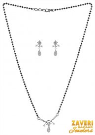 18K White Gold Mangalsutra Set