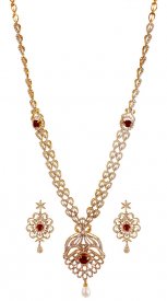 18K Yellow Gold Diamond Set ( Diamond Necklace Sets )