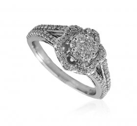 18kt White Gold Diamond Ring ( Diamond Rings (Ladies) )