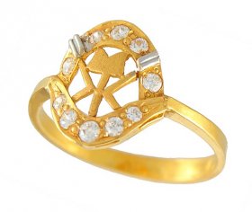 Gold Ladies Ring With CZ ( 22K Gold Rings )