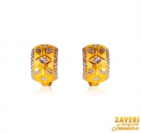 22kt Gold Two Tone Earrings ( Gold Clipon Earrings )