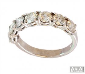 18K White Gold Seven Stone Band ( Diamond Rings (Ladies) )