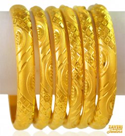 22K Gold Machine Bangles (pair) ( 22K Gold Bangles )