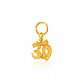 Small Plain Fancy Om Pendant 22k  ( Gold Om Pendants )