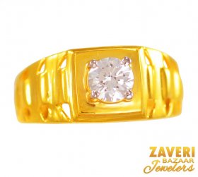 22K Gold CZ Ring