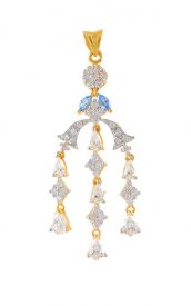 22Kt Fancy Pendant with Color Cz