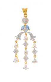 22Kt Fancy Pendant with Color Cz ( Gold Fancy Pendants )