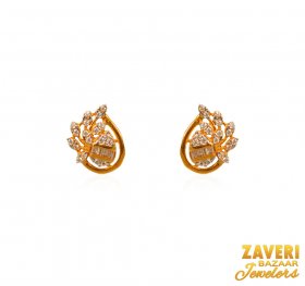 22Kt Gold CZ Earrings