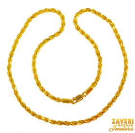 22 kt Gold Rope Chain (20 In)