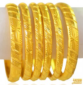 22K Gold Machine Bangles (pair)