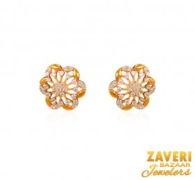 22Kt Gold CZ Earrings