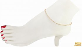 22Kt Gold  Two Tone Anklet (1 PC)