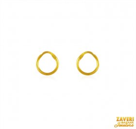 22 kt Plain Gold Hoop Earrings 