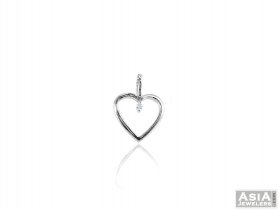 14Kt White Gold Heart Pendant 