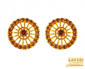 22 Kt Cubic Zircon stones Earrings  ( Gemstone Earrings )
