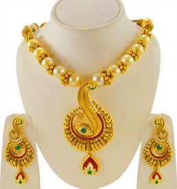 22 Karat Gold Antique Set ( 22K Antique Necklace Sets )