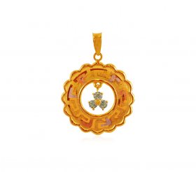 22K Fancy Three Tone Pendant ( Gold Fancy Pendants )