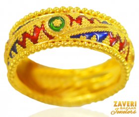 22kt Gold Meenakari Band ( 22K Gold Rings )