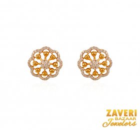 22Kt Gold CZ Earrings