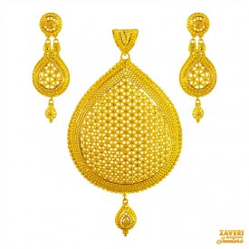 22k Gold Fancy Pendant Set ( Gold Pendant Sets )