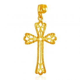 22 Karat Gold Cross Pendant ( Gold Jesus Pendant )