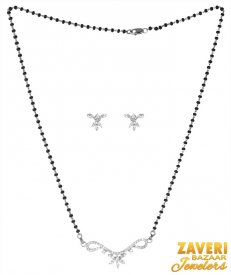 18K White Gold Mangalsutra Set