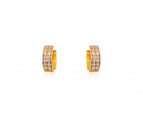 22k CZ Clip On Stone Earrings ( Gold Clipon Earrings )