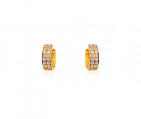 22k CZ Clip On Stone Earrings