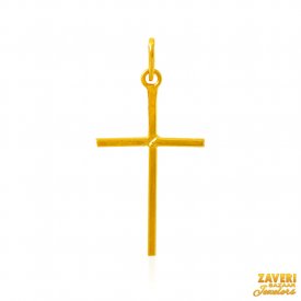 22Kt Gold Plain Cross Pendant