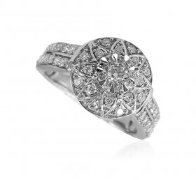 18Kt White Gold Diamond Ring ( Diamond Rings (Ladies) )
