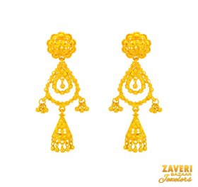 22 kt Yellow Gold Earrings ( Gold Long Earrings )