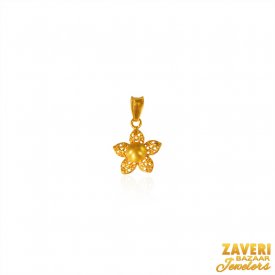 Gold Two Tone Floral Pendant ( Gold Fancy Pendants )