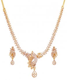 Diamond 18K Gold Necklace Set