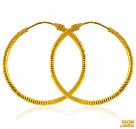 22 Karat Gold Big Hoop Earrings  ( 22K Gold Hoops )