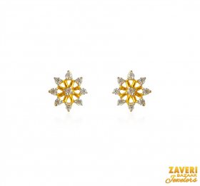 Beautiful 22K Gold CZ Earrings