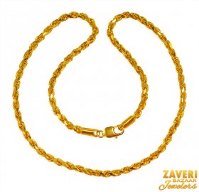 22 kt Gold Rope Chain (20 In)