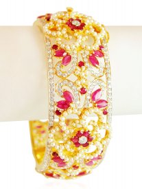 22K Ruby Stones Kada ( Precious Stone Bangles )