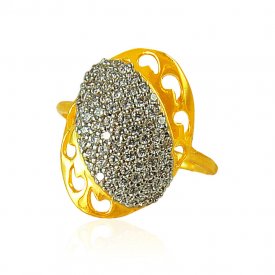 22karat Gold Ladies CZ Ring