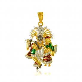 Radha Krishna Pendant (22K Gold) ( Ganesh, Laxmi, Krishna and more )