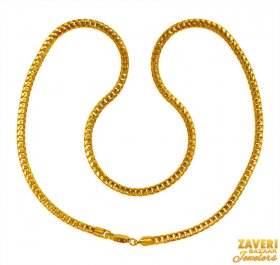 22KT Gold Fox Tail Chain (24 Inch) ( Plain Gold Chains )