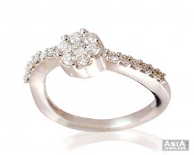 18K Fancy Wavy Style Diamond Ring ( Diamond Rings (Ladies) )