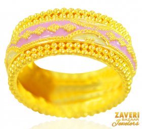 22 Karat Gold Meenakari Band ( 22K Gold Rings )