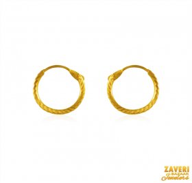 22K  Gold Hoop 