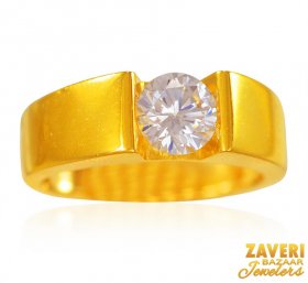 22K Gold CZ Ring