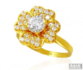 Beautiful Floral 22k Gold Ring ( Stone Rings )