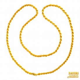 22kt 20 in hollow rope chain