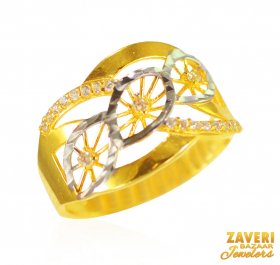22kt Gold Two Tone Ring ( 22K Gold Rings )